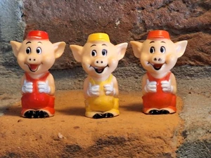 VTG Walt Disney Figure 3 Little Pigs Train Set Replacement 2" Pencil Toppers Lot - Picture 1 of 9