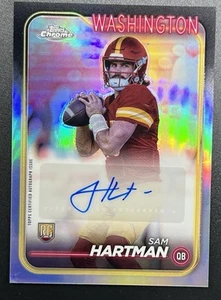 2024 Topps Chrome Football SAM HARTMAN #RA-SHA Refractor Auto RC - Picture 1 of 2