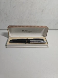 Vintage Platignum Varsity dunkelblau Füllfederhalter & Bleistift (Etui) GETESTET - Bild 1 von 5