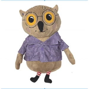 IKEA KATTUGGLA Plush Owl Whimsical Stuffed Animal Purple Shirt Glasses 12" - Picture 1 of 11