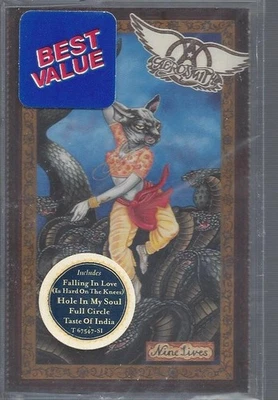 AEROSMITH  NINE LIVES NEW SEALED CASSETTE TAPE - Image 1 of 2
