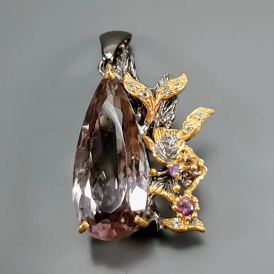 Handmade 25ct+ Natural Ametrine Pendant 925 Sterling Silver  /NP51049 - Image 1 of 4
