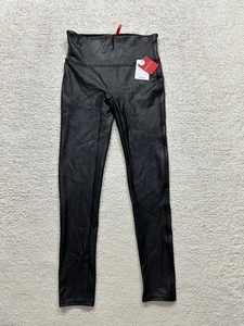 Brandneu Neu mit Etikett Spanx Kunstleder glänzende LEGGINGS - #2437Q - SCHWARZ - Größe M Petite - Bild 1 von 9