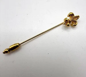 Vintage goldfarbene Monet kleine Fleur de Lis Stecknadel - Bild 1 von 9