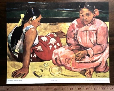 "WOMEN OF TAHITI" ART PRINT BY PAUL GAUGIN 10.5X11 NATIONAL COMMITTEE FOR ART - Image 1 of 4