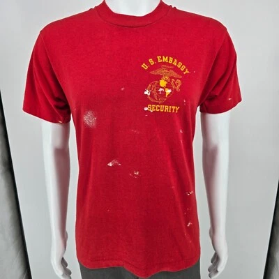 Винтажная футболка 1980-х годов посольство США безопасность Маскат Оман морской отряд (M) - Изображение 1 из 4
