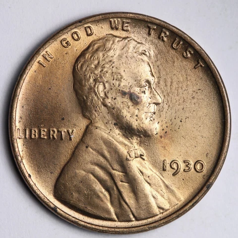 1930 Lincoln Wheat Cent Penny GEM BU *UNCIRCULATED* MS E130 GQCM Cover