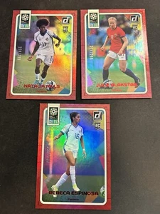 (3) 2023 DONRUSS WOMENS WORLD CUP Red /299 Parallels RCs ESPINOSA MILLS BLAKSTAD - Picture 1 of 2
