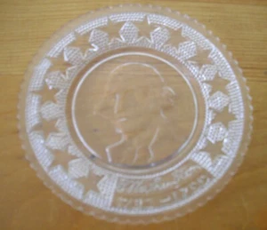 Sandwich Glass President GEORGE WASHINGTON 13 Stars 3 1/2" Cup Plate ~ - Picture 1 of 9