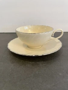 Lenox China Weatherly Platinum Rim taza-platillo usado en excelente estado - Imagen 1 de 11