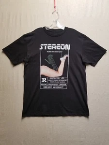 Rated r black t shirt men's size L short sleeve stereo violence language nudity - Picture 1 of 11
