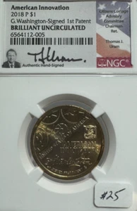 2018 P AMERICAN INNOVATION ONE DOLLAR WASHINGTON 1ST PATENT NGC UNC THOMAS URAM - Picture 1 of 4