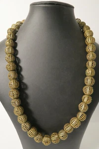 Strang Messingperlen Gelbguß CP65 17 - 19m Ghana Brass Beads Ashanti Afrozip - Picture 1 of 5