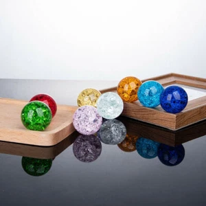 60MM Crystal Ice Crack Glass Ball Paperweight Water Fountain Bonsai Home Decor - Picture 1 of 14