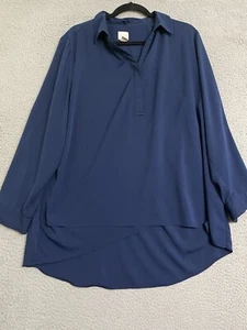 Camicetta Chicos blu navy con colletto a V LS bottoni oro donna XL (3) carriera - Foto 1 di 9