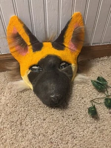 High Quality Maned Wolf Therian Mask Hand Painted Furred And Lined - Picture 1 of 6