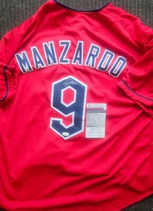 Kyle Manzardo Cleveland Guardians Signed Custom Style Red Jersey JSA - Picture 1 of 2