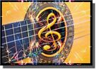 Guitar, Music Note, and Sparklers Picture on Stretched Canvas, Wall Art Decor Re