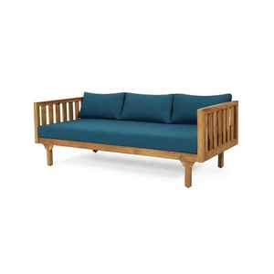 Christopher Knight Home 317014 Claremont Daybed Dark Teal + Teak - Picture 1 of 9