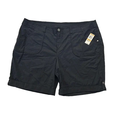 NWT INC Womens Casual 9" Shorts Sz 24W Deep Black Lightweight Roll Cuff - Image 1 of 4