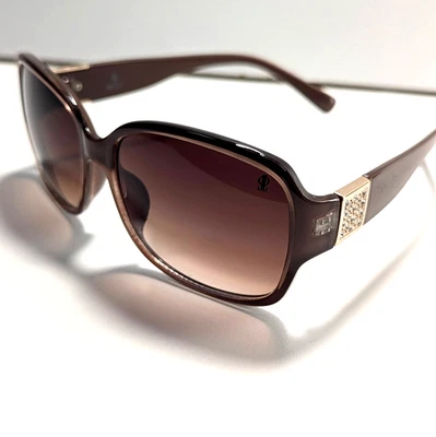 Gafas de sol Jennifer Lopez estilo diseñador de gran tamaño marrón moda diamantes de imitación Y2K  Foto 1 de 4