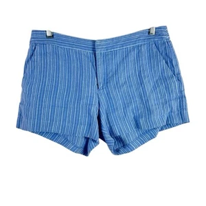 JOIE pantaloncino donna blu bianco a righe vita media cotone taglia 6 - Foto 1 di 4