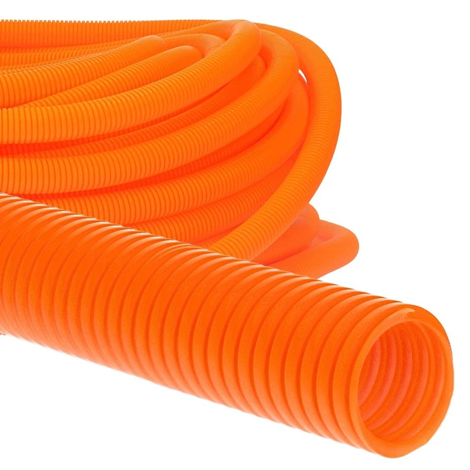 KALITEC 50 Meter Kaliitec Wellrohr PPmod NW 8,5 geschlitzt orange I Wellschlauch offen