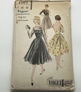 Vintage 1959 Vogue Special Design Sewing Pattern 4061 Party Dress Slip 16 Uncut - Picture 1 of 2
