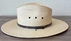 NWOT Stetson Cumberland Palm Hat Guinea Fowl Hat Band Size Small No Tie Strap - Picture 1 of 21