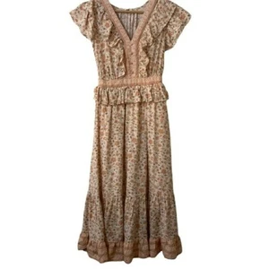Elegant Floral Maxi Dress with Ruffle Details - Picture 1 of 16
