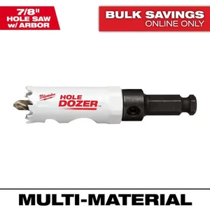 7/8 In. HOLE DOZER Bi-Metal Hole Saw with 3/8 In. Arbor and Pilot Bit - Picture 1 of 12