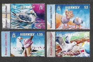GUERNSEY BIRDS  MISCHIEVIOUS SEAGULLS  SET MNH 2022 - Picture 1 of 1