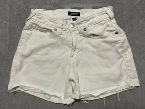 True Religion Womens Jennie Curvy Mid Rise Skinny Denim Jean Shorts 29 Cut Hem - Picture 1 of 14