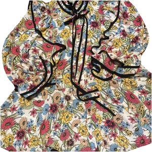Vintage Ups & Downs Damen Blumen Rüschen Button Down Top Small - Bild 1 von 7