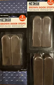 Rubber Door Stops Scratch Resistant Floor Doors Wedges Stoppers Brown Set Of 6 - Picture 1 of 4