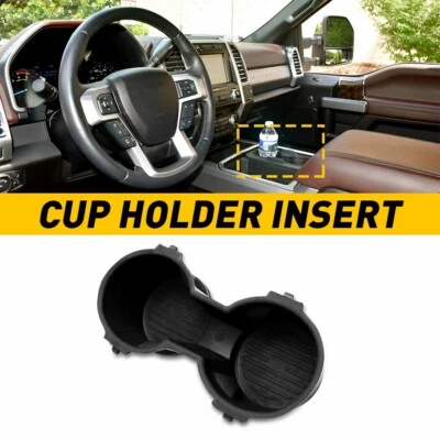Front Center Console Cup Holder Insert Black For 2015-2017 FORD F-150 XLT XL - Image 1 of 4