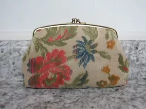 Vintage Chenille Floral Tapestry Makeup Bag - Picture 1 of 4
