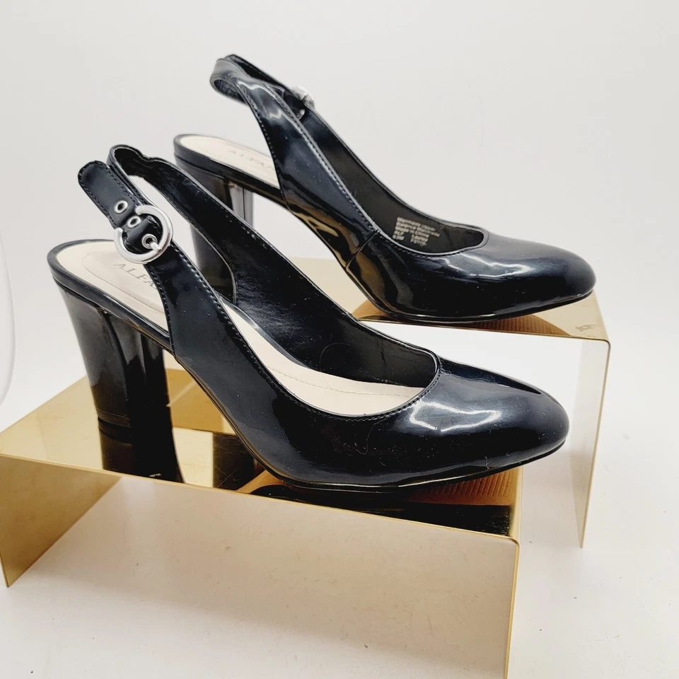 Tacones Alfani "Laylaa" para mujer 6,5 M charol negro punta redonda Foto 1 de 4