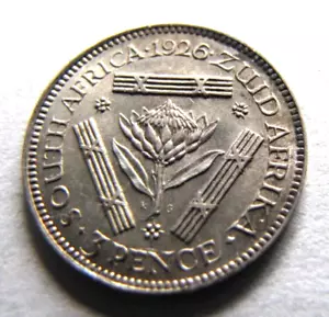 South Africa KM15.2, Threepence 1926 sharp toned AU-UNC. - Picture 1 of 2