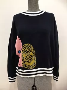 Gorman X Fred Fowler 14 navy white knit sweater jumper stripe rocks winter 16 - Picture 1 of 12