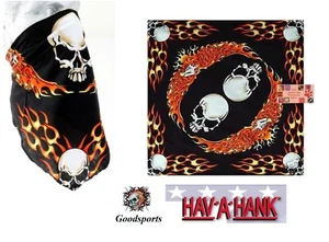 SKULLS EAGLE FLAMES Fire Biker BANDANA Head Face Neck Scarf Wrap Mask Scarves - Picture 1 of 2