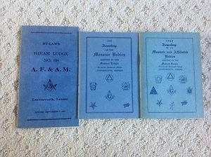 Freimaurer Freemason Directories for the Hiram Lodge Leavenworth Kansas 50er 60er - Bild 1 von 1