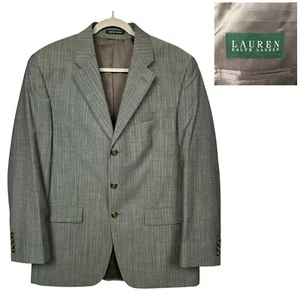 Lauren Ralph Lauren Blazer 40R Grey LRL Wool Mohair Blend 3 Button Double Vent - Picture 1 of 13