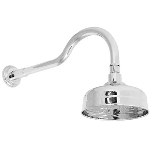 Welfenstein Duschkopf mit Wandarm Messing Retro Nostalgie Regendusche HB72-HN062 - Bild 1 von 12