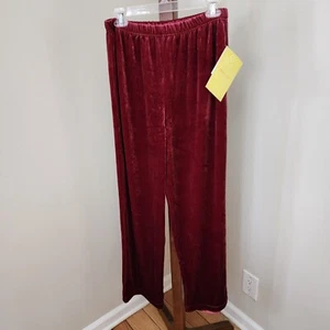 Bob Mackie Wearable Art Stretch Samt Pull-On Hose in Burgund Gr. M Neu mit Etikett - Bild 1 von 3