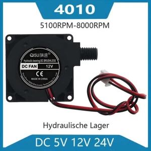 Radial Turbinengebläse-Kühlventilator 4010 DC 24V 12V 5V für Drucker-Befeuchter - Bild 1 von 6