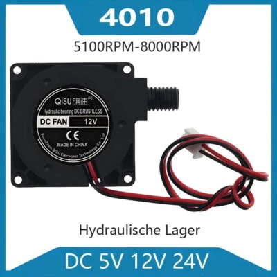 Radial Turbinengebläse-Kühlventilator 4010 DC 24V 12V 5V für Drucker-Befeuchter - Bild 1 von 4