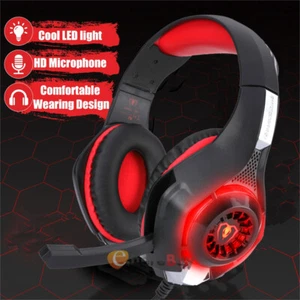 LED Noise Cancelling Gaming Headset with Microphone. Over Ear Headphone with Mic - Picture 1 of 13