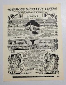 1927 Sears Roebuck Lockerbie Linens/ Table Linens Ad - Picture 1 of 2
