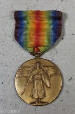 US WW1 Victory Medal No Bars Worn 1 3/8" Drape Working Catch M1046
